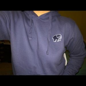 Ivory Ella Navy Blue Oversized Hoodie